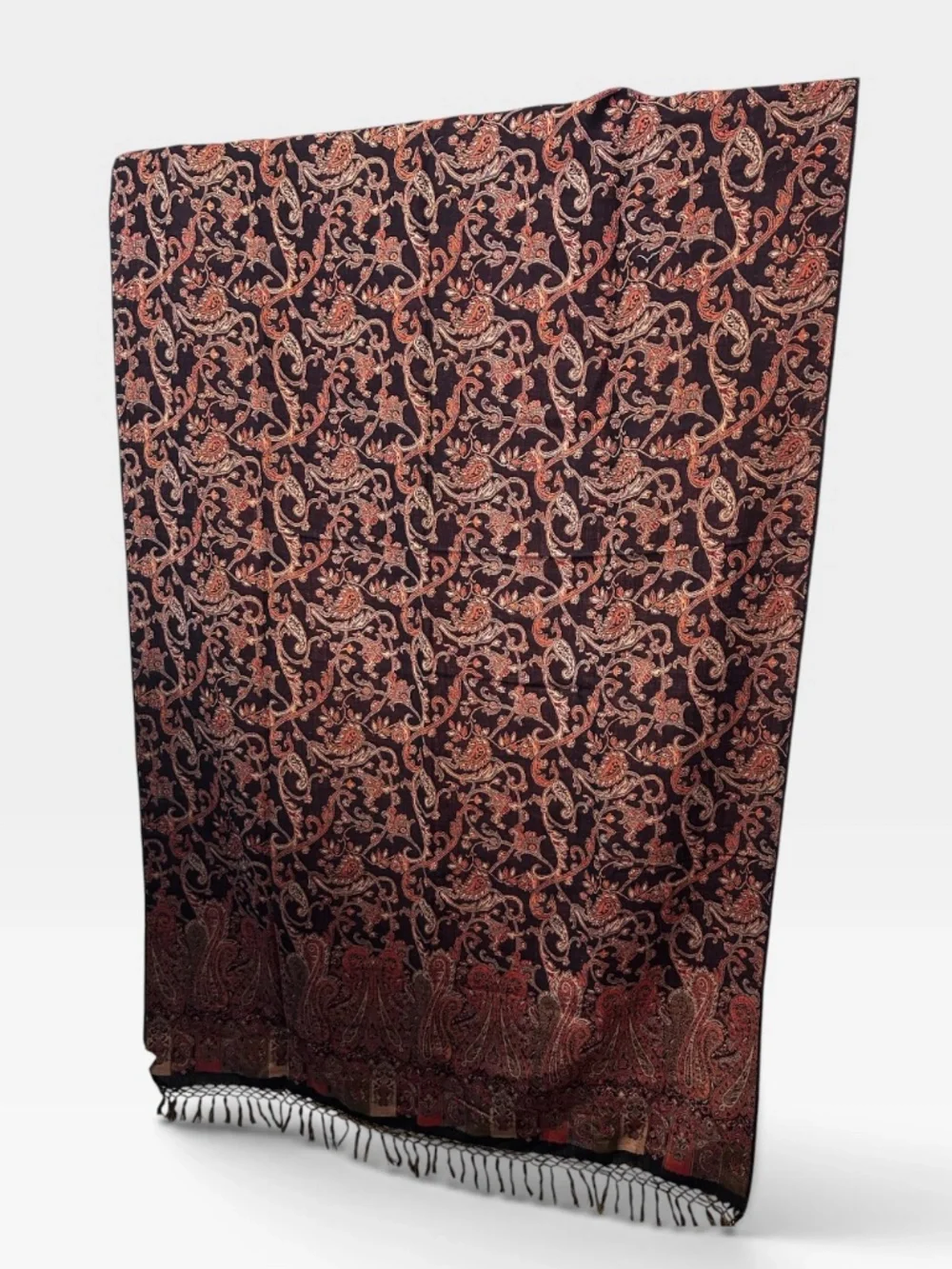 Garnet Hill Paisley 100% wool reversible pair drapes 42x84